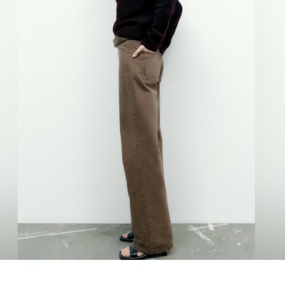 Zara Brown Wide-Leg Jeans - Picture 4 of 14